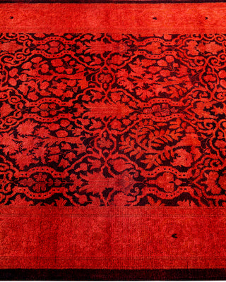 Contemporary Hand-Knotted Overdyed Orange Runner 2' 7" x 7' 8"