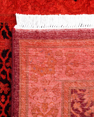 Contemporary Hand-Knotted Overdyed Orange Runner 2' 7" x 7' 8"