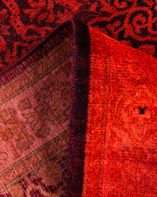 Contemporary Hand-Knotted Overdyed Orange Runner 2' 7" x 7' 8"