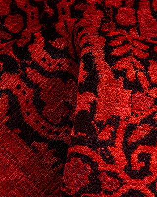 Contemporary Hand-Knotted Overdyed Orange Runner 2' 7" x 7' 8"