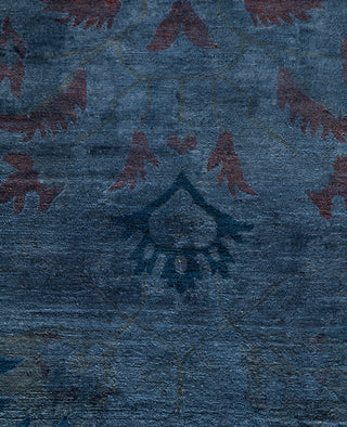 Overdyed One-of-a-Kind Wool Blue Area Rug 12' 9" x 18' 10"