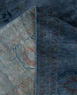 Overdyed One-of-a-Kind Wool Blue Area Rug 12' 9" x 18' 10"