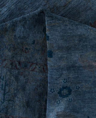 Overdyed One-of-a-Kind Wool Blue Area Rug 12' 9" x 18' 10"