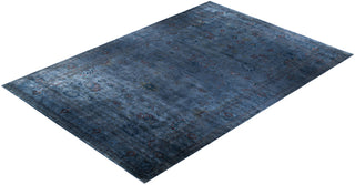 Overdyed One-of-a-Kind Wool Blue Area Rug 12' 9" x 18' 10"