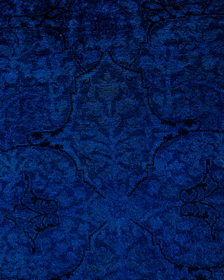 Contemporary Hand-Knotted Overdyed Purple Runner 2' 8" x 21' 2"