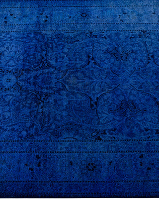 Contemporary Hand-Knotted Overdyed Purple Runner 2' 8" x 21' 2"