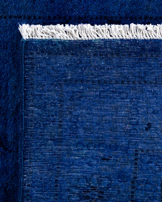 Contemporary Hand-Knotted Overdyed Purple Runner 2' 8" x 21' 2"