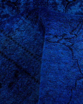 Contemporary Hand-Knotted Overdyed Purple Runner 2' 8" x 21' 2"