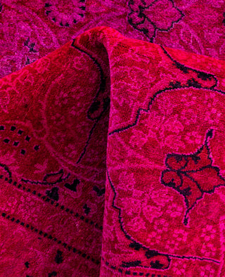 Overdyed One-of-a-Kind Wool Pink Runner 2' 6" x 16' 1"