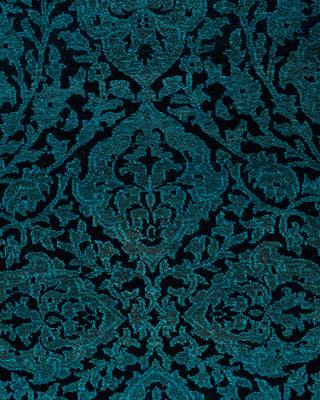 Contemporary Hand-Knotted Overdyed Blue Runner 2' 7" x 19' 9"