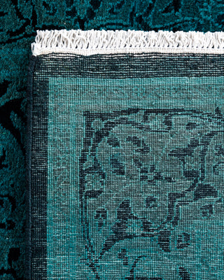 Contemporary Hand-Knotted Overdyed Blue Runner 2' 7" x 19' 9"
