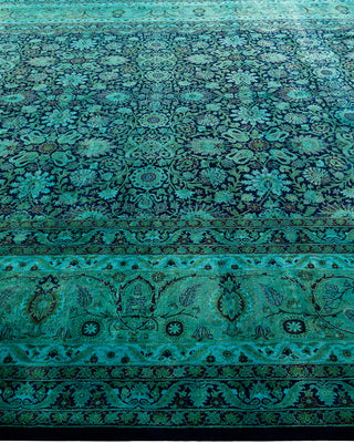 Overdyed Hand-Knotted Blue Area Rug 10' 1" x 15' 10"