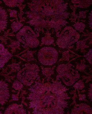 Contemporary Overdyed Wool Hand Knotted Red Runner 2' 7" x 9' 6"