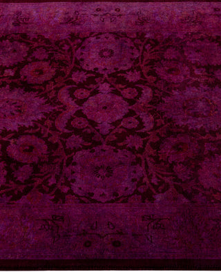 Contemporary Overdyed Wool Hand Knotted Red Runner 2' 7" x 9' 6"