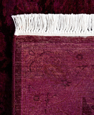 Contemporary Overdyed Wool Hand Knotted Red Runner 2' 7" x 9' 6"