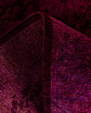 Contemporary Overdyed Wool Hand Knotted Red Runner 2' 7" x 9' 6"