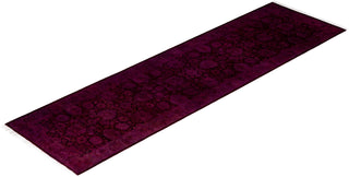 Contemporary Overdyed Wool Hand Knotted Red Runner 2' 7" x 9' 6"