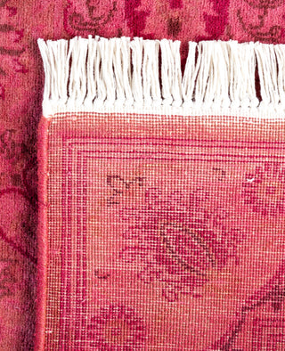 Contemporary Overdyed Wool Hand Knotted Pink Runner 2' 6" x 10' 1"