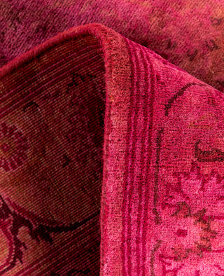 Contemporary Overdyed Wool Hand Knotted Pink Runner 2' 6" x 10' 1"