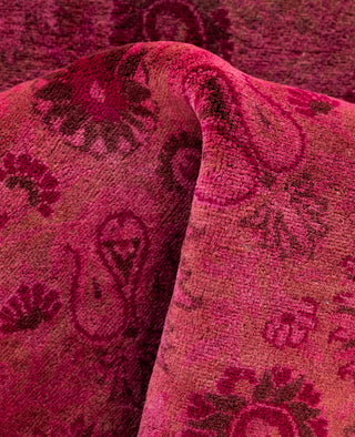 Contemporary Overdyed Wool Hand Knotted Pink Runner 2' 6" x 10' 1"