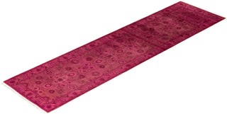 Contemporary Overdyed Wool Hand Knotted Pink Runner 2' 6" x 10' 1"
