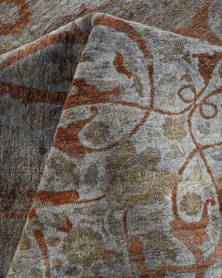 Contemporary Hand Knotted Overdyed Gray Area Rug 10' 0" x 13' 7"
