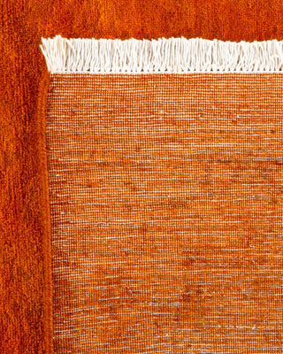 Modern Overdyed Hand Knotted Wool Orange Area Rug 8' 3" x 10' 1"