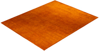 Modern Overdyed Hand Knotted Wool Orange Area Rug 8' 3" x 10' 1"