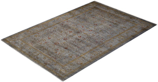 Contemporary Hand Knotted Overdyed Gray Area Rug 4' 3" x 6' 4"