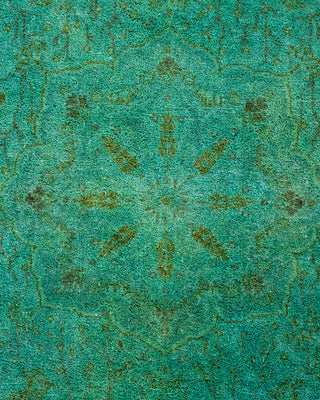 Modern Overdyed Hand Knotted Wool Green Area Rug 3' 3" x 5' 3"