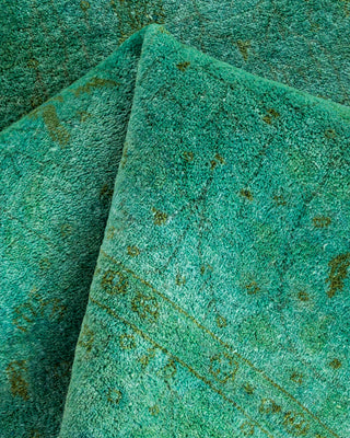 Contemporary Hand Knotted Overdyed Green Area Rug 3' 3" x 5' 3"