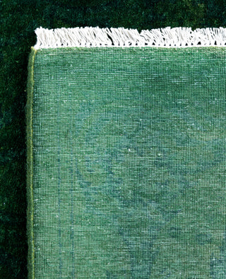 Overdyed One-of-a-Kind Wool Green Runner 2' 7" x 9' 0"