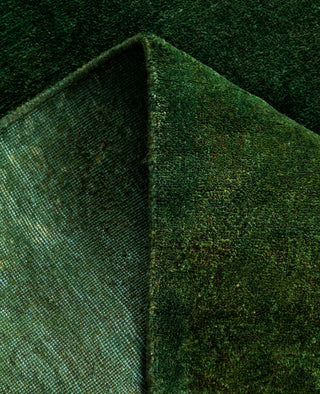 Overdyed One-of-a-Kind Wool Green Runner 2' 9" x 4' 3"