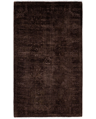 Overdyed One-of-a-Kind Wool Brown Runner 2' 7" x 4' 4"