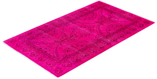 Overdyed One-of-a-Kind Wool Pink Area Rug 2' 8" x 4' 5"