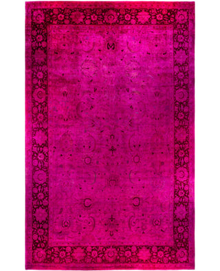 Overdyed One-of-a-Kind Wool Pink Area Rug 12' 2" x 19' 3"