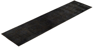 Contemporary Overdyed Wool Hand Knotted Gray Runner 2' 6" x 10' 2"