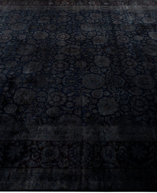 Contemporary Overdyed Wool Hand Knotted Black Area Rug 9' 2" x 11' 8"