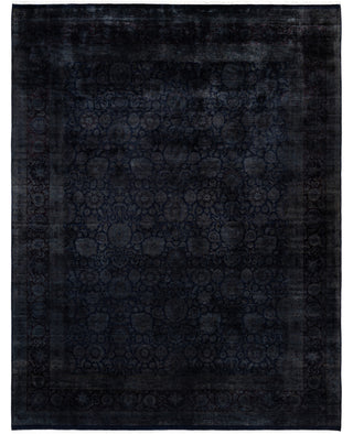 Contemporary Overdyed Wool Hand Knotted Black Area Rug 9' 2" x 11' 8"