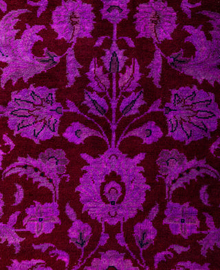Contemporary Overdyed Wool Hand Knotted Red Runner 2' 7" x 12' 1"