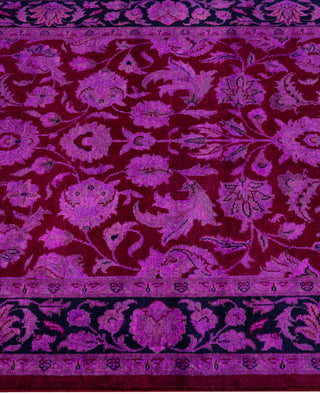 Contemporary Overdyed Wool Hand Knotted Red Runner 2' 7" x 12' 1"