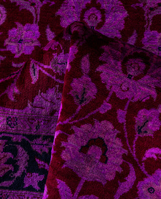 Contemporary Overdyed Wool Hand Knotted Red Runner 2' 7" x 12' 1"