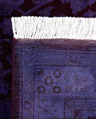 Contemporary Overdyed Wool Hand Knotted Purple Runner 2' 7" x 7' 9"