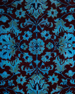 Modern Overdyed Hand Knotted Wool Blue Area Rug 3' 2" x 5' 1"