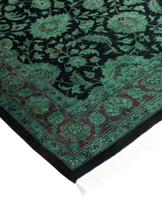 Contemporary Hand Knotted Overdyed Black Area Rug 3' 2" x 5' 0"