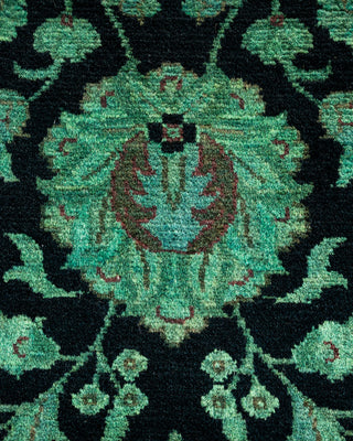 Contemporary Hand Knotted Overdyed Black Area Rug 3' 2" x 5' 0"