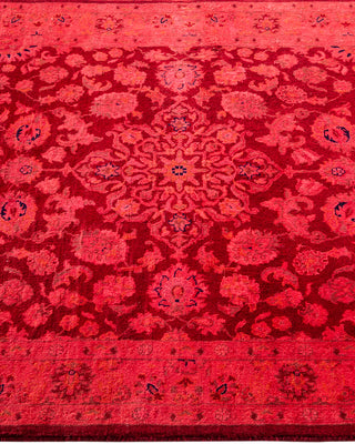 Contemporary Hand-Knotted Overdyed Red Area Rug 3' 1" x 5' 4"