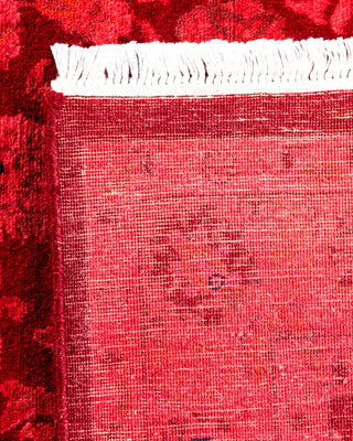 Contemporary Hand-Knotted Overdyed Red Area Rug 3' 1" x 5' 4"