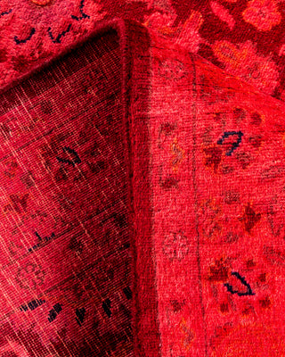Contemporary Hand-Knotted Overdyed Red Area Rug 3' 1" x 5' 4"