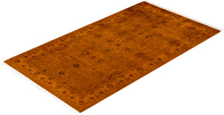 Modern Overdyed Hand Knotted Wool Gold Area Rug 3' 1" x 5' 5"